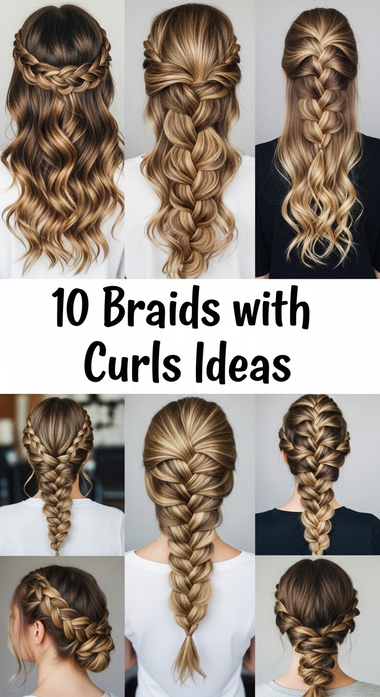 10 Braids with Curls Ideas