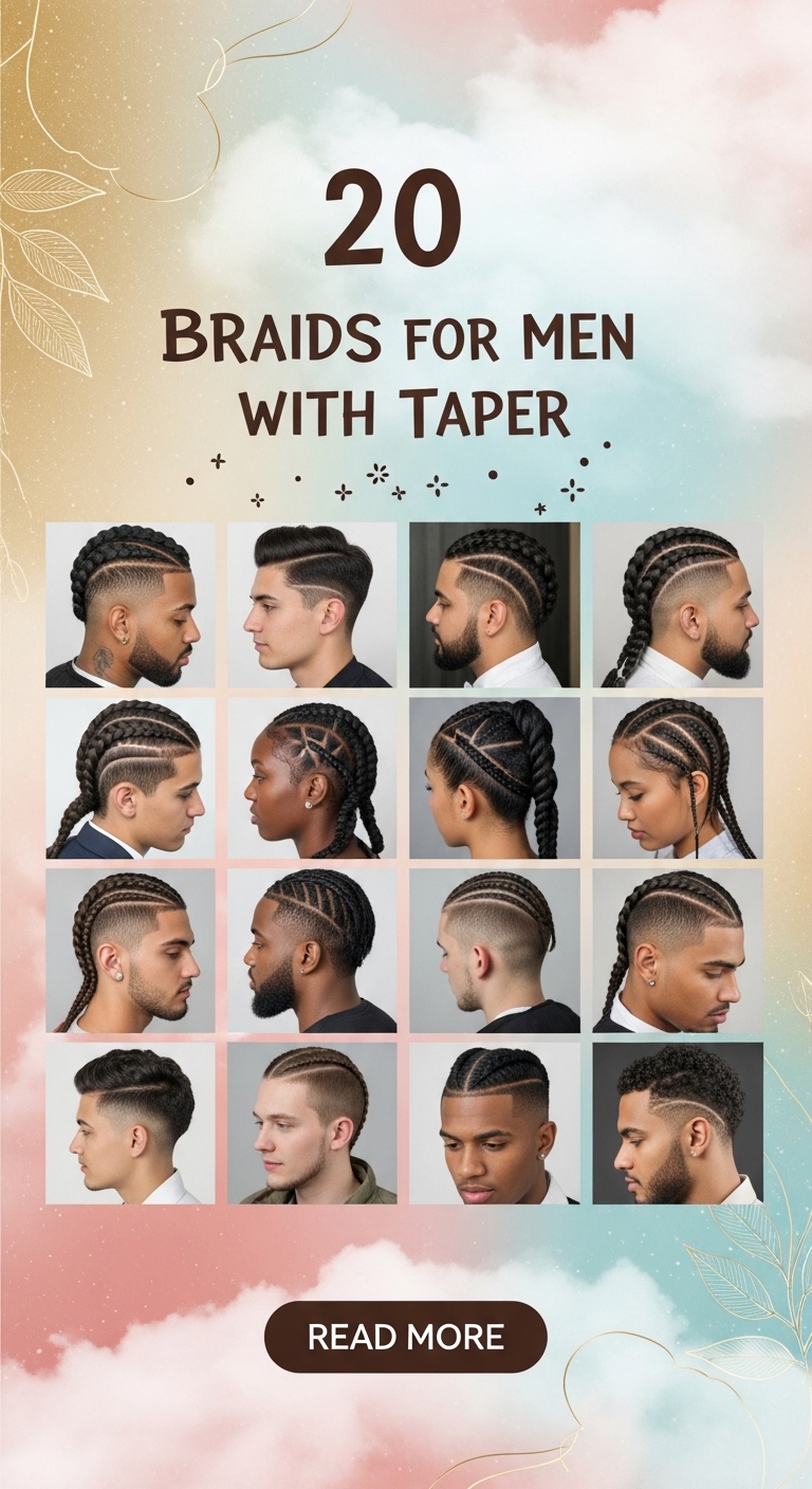 20 braids for men with taper