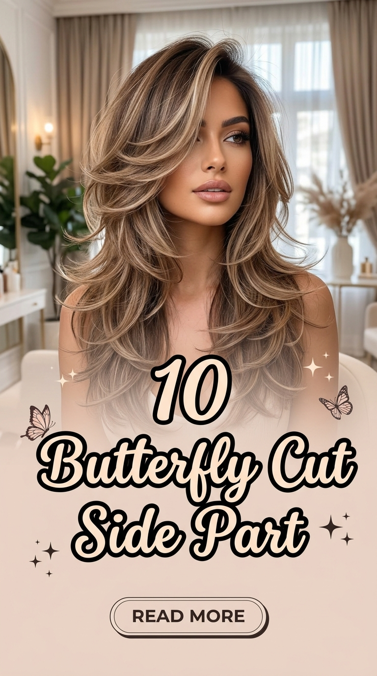 10 Butterfly Cut Side Part
