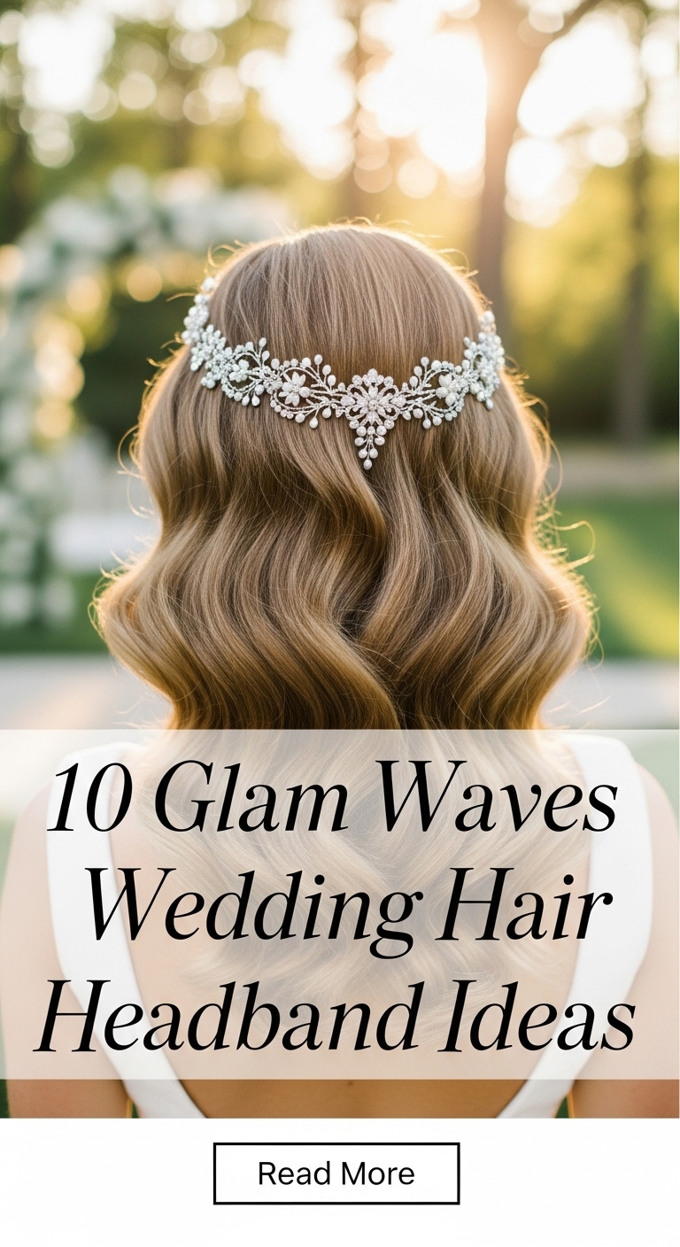 10 Glam Waves Wedding Hair Headband Ideas